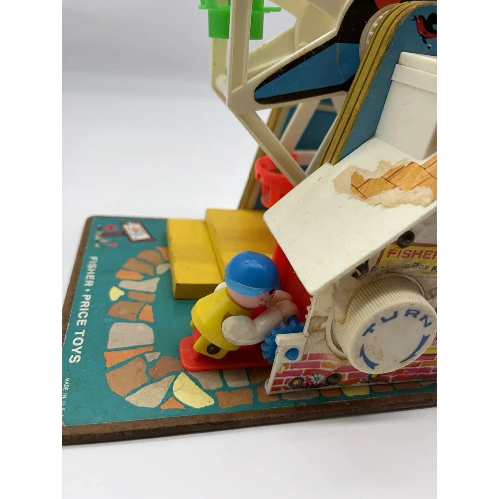 Vintage 1966 Fisher Price #969 Music Box Ferris Wheel Works Plays Tune Toy
